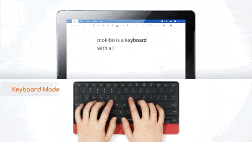 Движение пальца по клавиатуре Mokibo в режиме тачпада